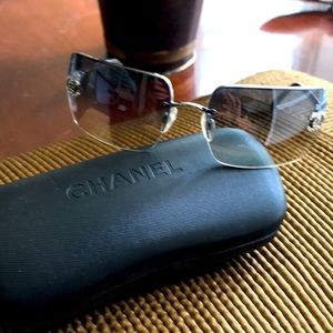 Chanel 4092-B Crystal Rimless Sunglasses